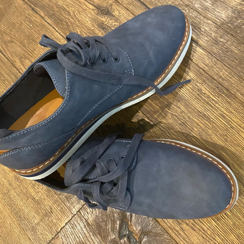 Blue oxford dress shoes
